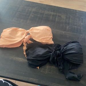 Victoria’s Secret Coral and Black swim tops